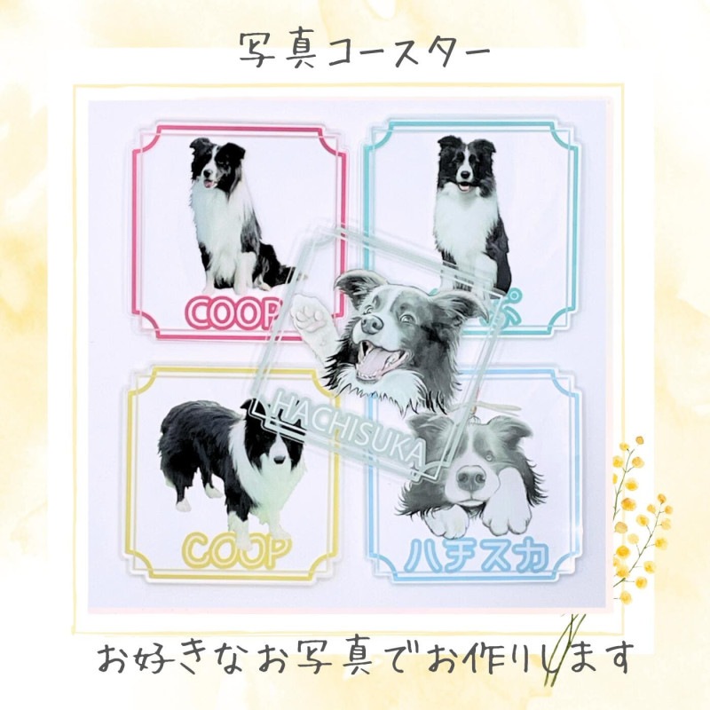 オリジナルコースター 写真コースター  フォトコースター コースター メモリアルグッズ オリジナル プリント オーダーメイド キッズ 子供 プレゼント オーナーグッズ 犬 猫 ペット 写真グッズ かわいい おしゃれ サプライズ 安い 激安 四角