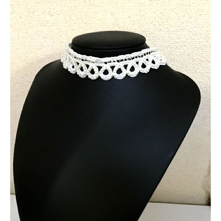 送料込み ビーズチョーカー ビーズネックレス チョーカー ネックレス 上品 おしゃれ 結婚式 おすすめ ハンドメイド ビーズアクセサリー ビーズ パール ハンドメイド 淡水パール 手作り レディース プレゼント 人気 19juuku