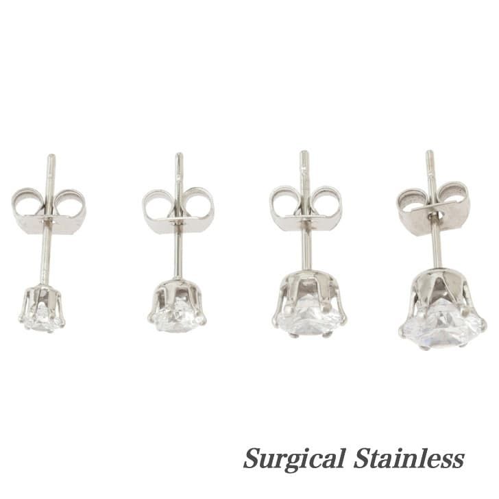 送料込 両耳セット 男女ともに人気ピアス セカンドピアス ピアス 大人 仕事 ステンレスピアス ジルコニア 1粒ピアス キュービック 金属アレルギー対応 シルバー アレルギーフリー 316L 誕生日 プレゼント メンズ レディース サージカル おしゃれ かわいい 19juuku送料無料