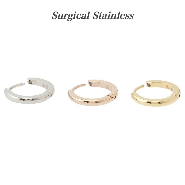送料込み 選べる3カラー シンプルなので使いやすい フープ 仕事 大人 シンプル ステンレスピアス フープピアス ファーストピアス アレルギーフリー ゴールド 金 ジルコニア 316L シルバー ピンク イエロー ストーン メンズ レディース サージカル 19juuku