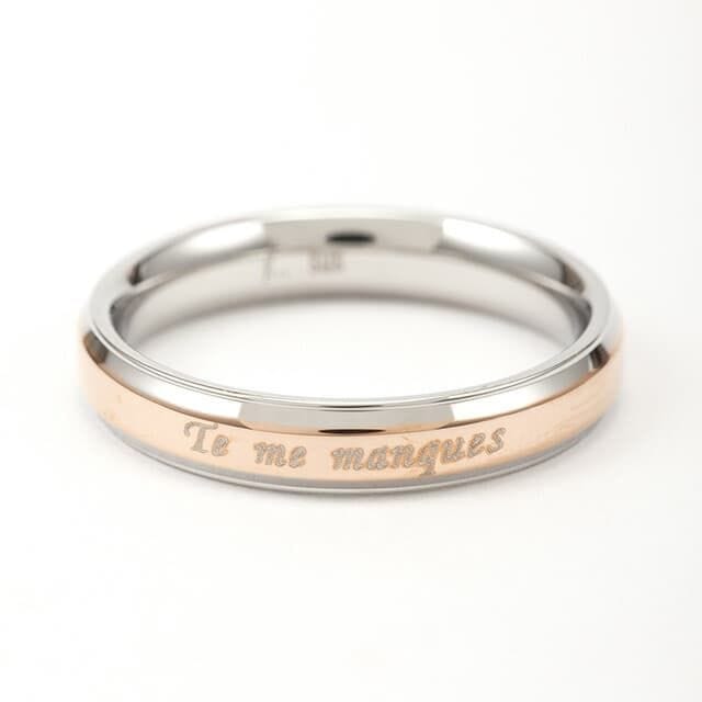 送料込み 医療用サージカルステンレス 選べる8サイズ 色違いでおそろいにできます ステンレスリング メッセージ入りリング 金属アレルギー対応 アレルギーフリー ピンク ペアリング サージカルステンレス 316L 名入れ 刻印 メンズ レディース 19juuku