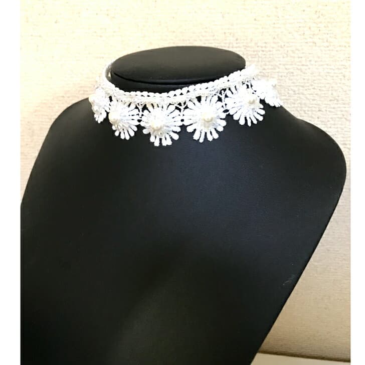 送料込み ビーズチョーカー ビーズネックレス チョーカー ネックレス 上品 おしゃれ 結婚式 おすすめ お花 フラワー ハンドメイド ビーズアクセサリー ビーズ パール ハンドメイド 淡水パール 手作り レディース プレゼント 人気 19juuku