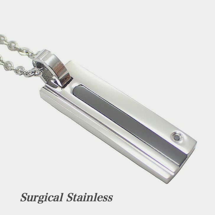 送料込み 選べる3カラー CREA(クレア)掲載商品 かっこいい おしゃれプレートタイプの人気ネックレス ステンレスネックレス ペアネックレス ブラック ネックレス 金属アレルギー対応 アレルギーフリー 316L メンズ レディース ジルコニア サージカルステンレス 19juuku