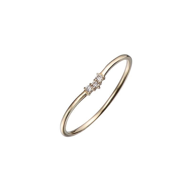 送料込み 豊富なサイズ展開 18金イエローゴールドリング ダイヤモンドリング 結婚指輪 婚約指輪 ダイヤ 指輪 0.03ct 3石 ダイヤモンドリング 誕生日プレゼント ダイヤモンド 人気 安い アレルギーフリー ピンキーリング 金属アレルギー対応 女性