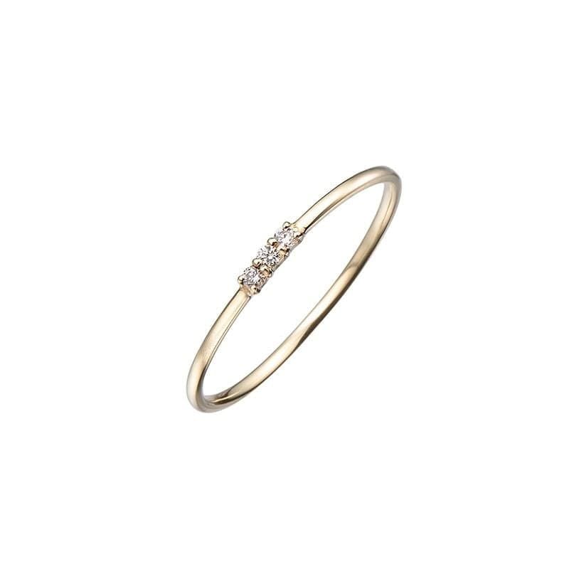 送料込み 豊富なサイズ展開 18金イエローゴールドリング ダイヤモンドリング 結婚指輪 婚約指輪 ダイヤ 指輪 0.03ct 3石 ダイヤモンドリング 誕生日プレゼント ダイヤモンド 人気 安い アレルギーフリー ピンキーリング 金属アレルギー対応 女性