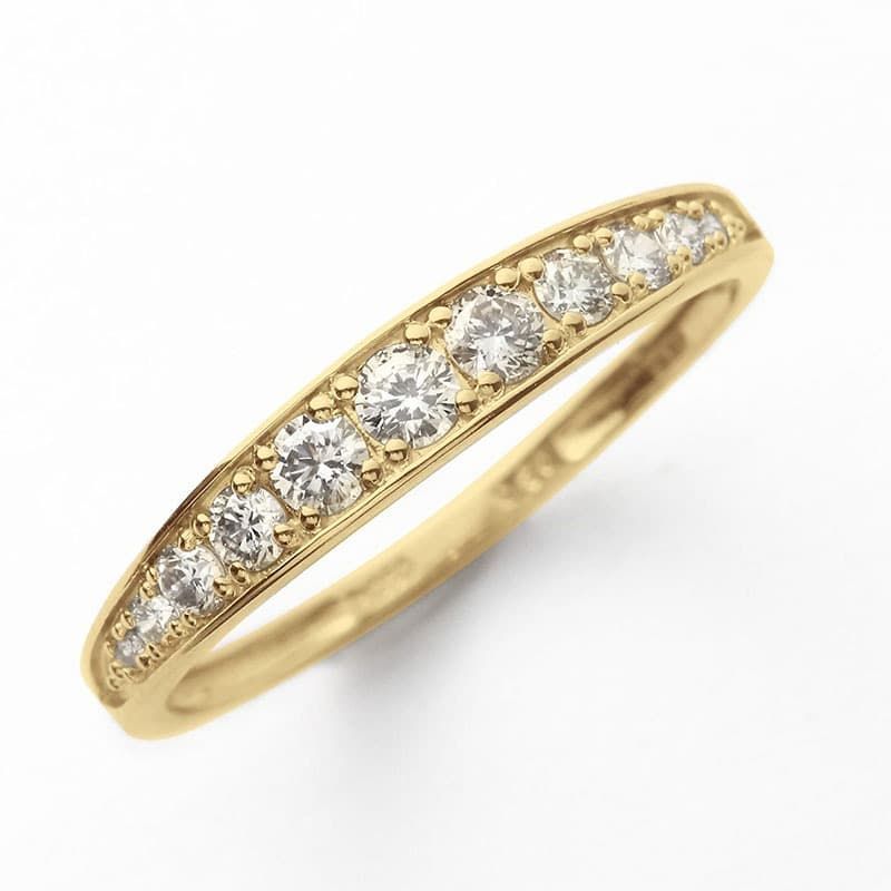 鑑別カード付き 送料込み 豊富なサイズ展開 18金イエローゴールドリング ダイヤモンドリング 結婚指輪 婚約指輪 ダイヤ 指輪 0.2ct 11石 ダイヤモンドリング 誕生日プレゼント ダイヤモンド 人気 安い アレルギーフリー ピンキーリング 金属アレルギー対応 女性