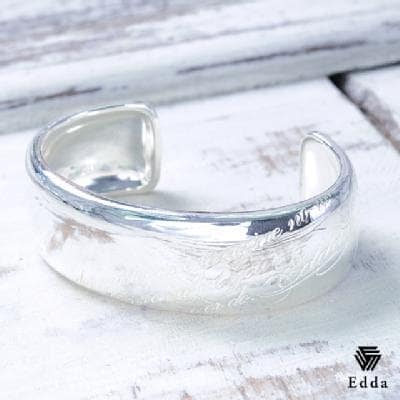 送料込み メッセージバングル バングル シルバーバングル シルバーブレス ブレス シンプル ごつい メンズ レディース クリスマス おしゃれ かっこいい 19juuku Edda エッダ