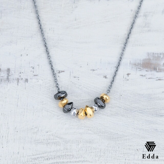 送料込み おしゃれネックレス シルバーネックレス シルバーチェーン リング ビーズネックレス 燻し加工 ストーン ロングチェーン アンティークメンズ クリスマス バレンタイン ホワイトディ 19juuku Edda エッダ