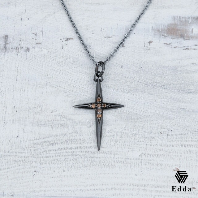 送料込み おしゃれなクロスネックレス 人と違うデザインが好きな方にはオススメです シルバーネックレス シルバーチェーン クロス 十字架 クロスネックレス 燻し加工 ロングチェーン アンティーク メンズ 19juuku Edda エッダ