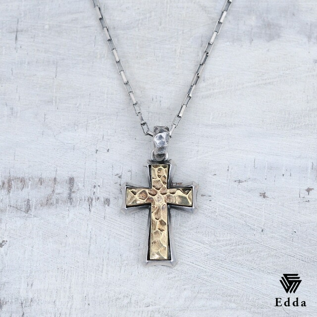 送料込み おしゃれなクロスネックレス かっこいい おしゃれ ペンダント シルバーネックレス シルバーチェーン ネックレス シルバー925 燻し加工 ロングチェーン アンティーク メンズ クリスマス バレンタイン ホワイトデー 19juuku Edda エッダ