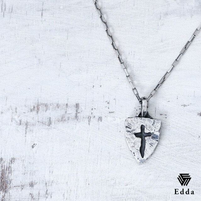 送料込み おしゃれなネックレス シルバーネックレス ペンダント かっこいい おしゃれ 人気 シルバーチェーン クロス 十字架 ネックレス シルバー925 燻し加工 ロングチェーン アンティーク メンズ クリスマス バレンタイン ホワイトデー 19juuku Edda エッダ