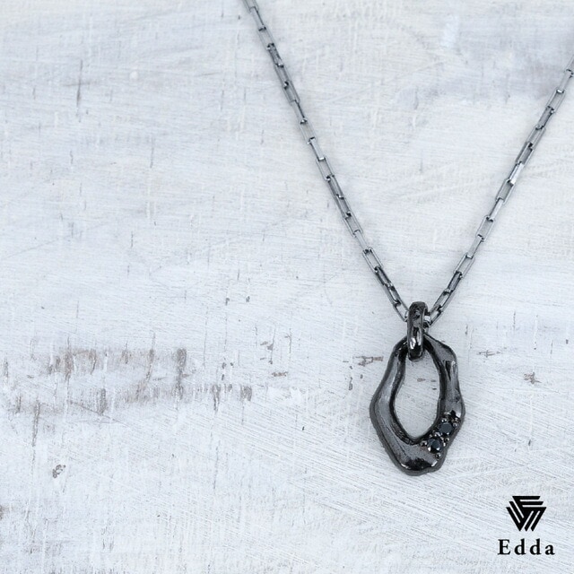 送料込み ブラックのかっこいいネックレス シルバーネックレス シルバーチェーン ペンダント ネックレス シルバー925 燻し加工 ロングチェーン アンティーク メンズ クリスマス バレンタイン おしゃれ かっこいい 19juuku Edda エッダ