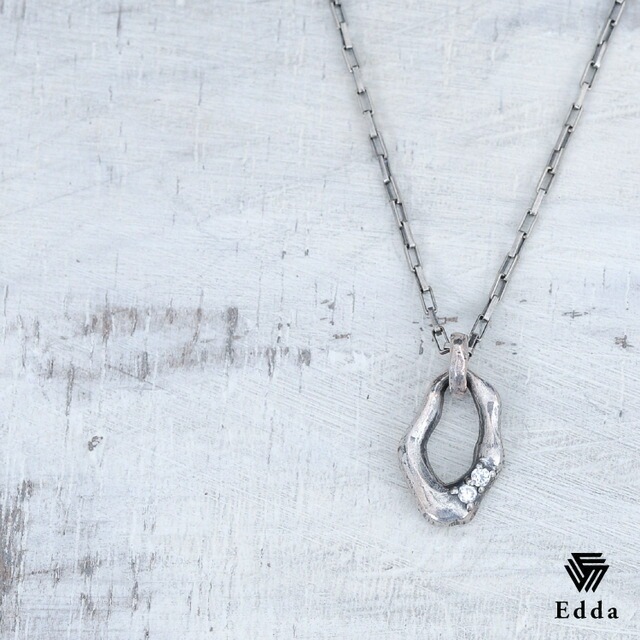 送料込み シルバーネックレス シルバーチェーン リング ネックレス シルバー925 燻し加工 ロングチェーン アンティーク メンズ クリスマス バレンタイン おしゃれ かっこいい 19juuku Edda エッダ