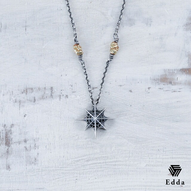 送料込み 個性的なネックレス かっこいい シルバーネックレス シルバーチェーン 太陽 蜘蛛 クモ スパイダー 隕石 星流 ネックレス シルバー925 燻し加工 ロングチェーン アンティーク メンズ クリスマス おしゃれ プレゼント 19juuku Edda エッダ