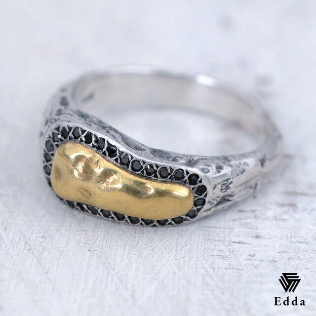送料込み アンティークのようなオシャレな指輪 シルバーリング 指輪 リング 人気 個性的 おしゃれ かわいい リングケース ケース 豊富なサイズ展開 シルバー925 ジルコニアキュービック ブラック ゴールド アンティーク加工 メンズ レディース 19juuku Edda エッダ