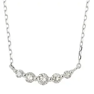送料込み 18金ラインネックレス K18 ホワイトゴールドネックレス 0.3ct ５石 ダイヤモンドネックレス ネックレス 18金ネックレス ペンダント 誕生日 ホワイトゴールド 結婚式 K18 ダイヤモンド アレルギーフリー 金属アレルギー対応 女性 レディース 品質保証