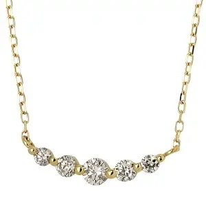 送料込み 18金ラインネックレス K18 ピンクゴールドネックレス 0.3ct ５石 ダイヤモンドネックレス ネックレス 18金ネックレス ペンダント 誕生日 ピンクゴールド 結婚式 K18 ダイヤモンド アレルギーフリー 金属アレルギー対応 女性 レディース 品質保証