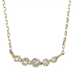 送料込み 18金ラインネックレス K18ピンクゴールドネックレス 0.3ct ５石 ダイヤモンドネックレス ネックレス 18金ネックレス ペンダント 誕生日 ピンクゴールド 結婚式 K18 ダイヤモンド アレルギーフリー 金属アレルギー対応 女性 レディース 品質保証