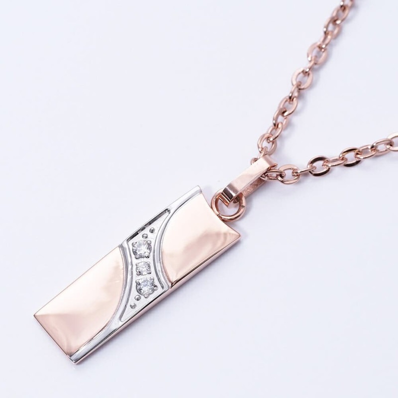 送料込み おしゃれな指輪 色違い お揃い 名入れ ステンレスネックレス ペアネックレス ネックレス 金属アレルギー対応 ピンク アレルギーフリー バレンタイン ホワイトデー 316L 名入れ無料 メンズ レディース ジルコニア サージカルステンレス