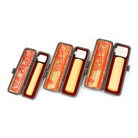 実印・銀行印・認印セット/本柘/16.5・15・10.5/(各本トカゲケース付)|本柘|個人用-実印・銀行印・認印セット