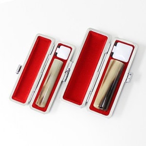 実印・銀行印セット/牛角(色入)/18・12/(各カラーモミケース付)|牛角(色入)|個人用-実印・銀行印セット