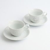 スワトウ　花 コーヒー 碗皿