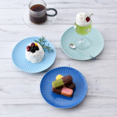 【限定カラー】しのぎ中皿 Helloblue