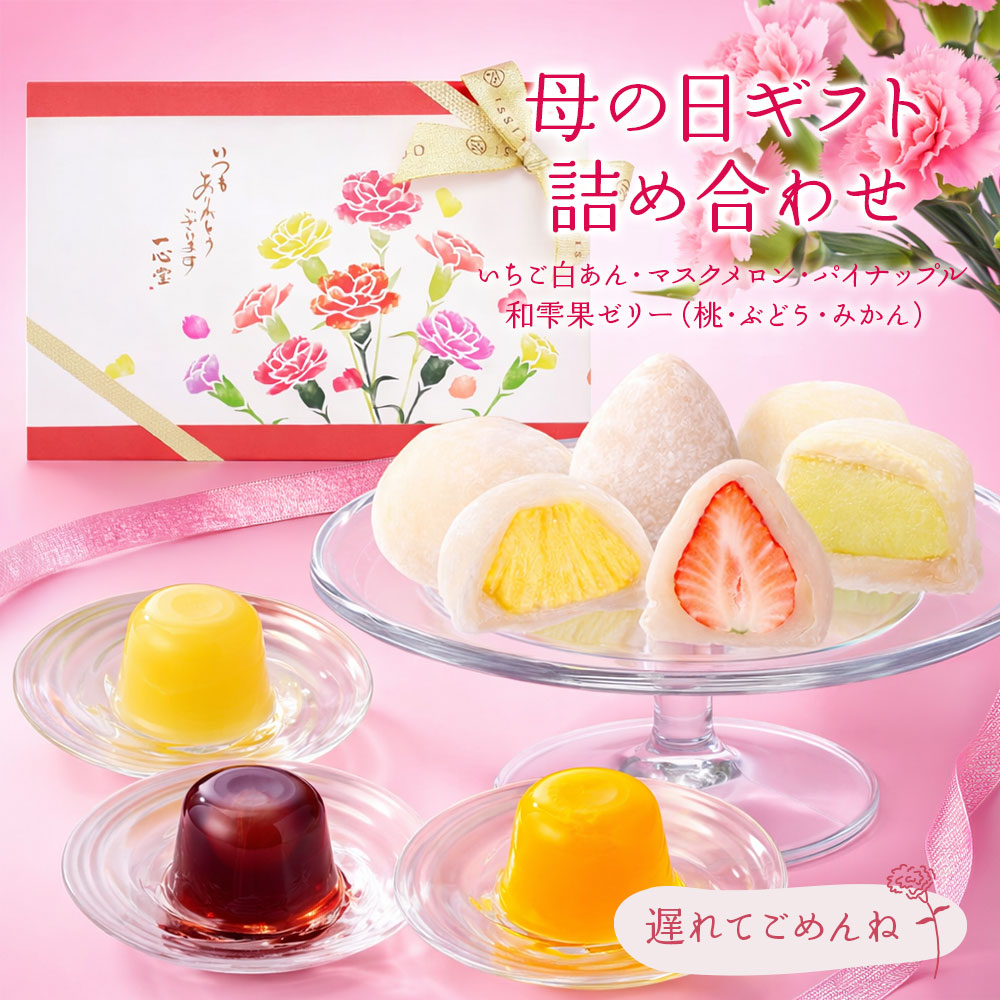 【今季販売終了】母の日ギフト フルーツ大福と国産果汁ゼリー(和雫果)の詰め合わせセット