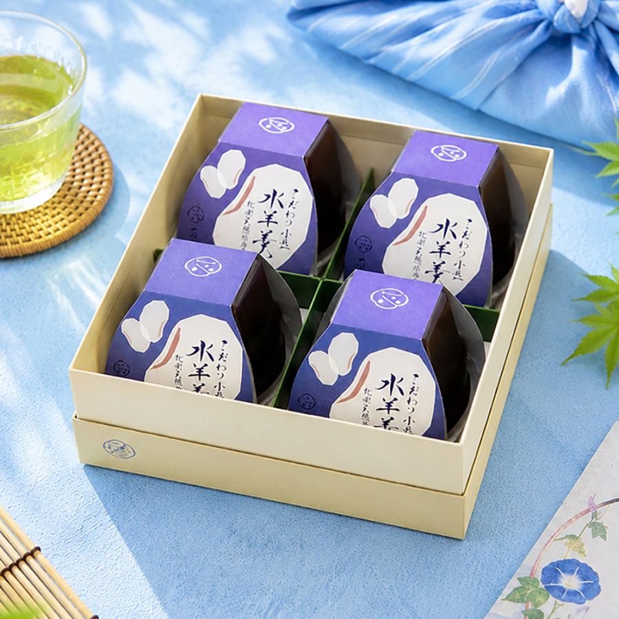 こだわり小豆水羊羹(水ようかん)進物用4個入・単品
