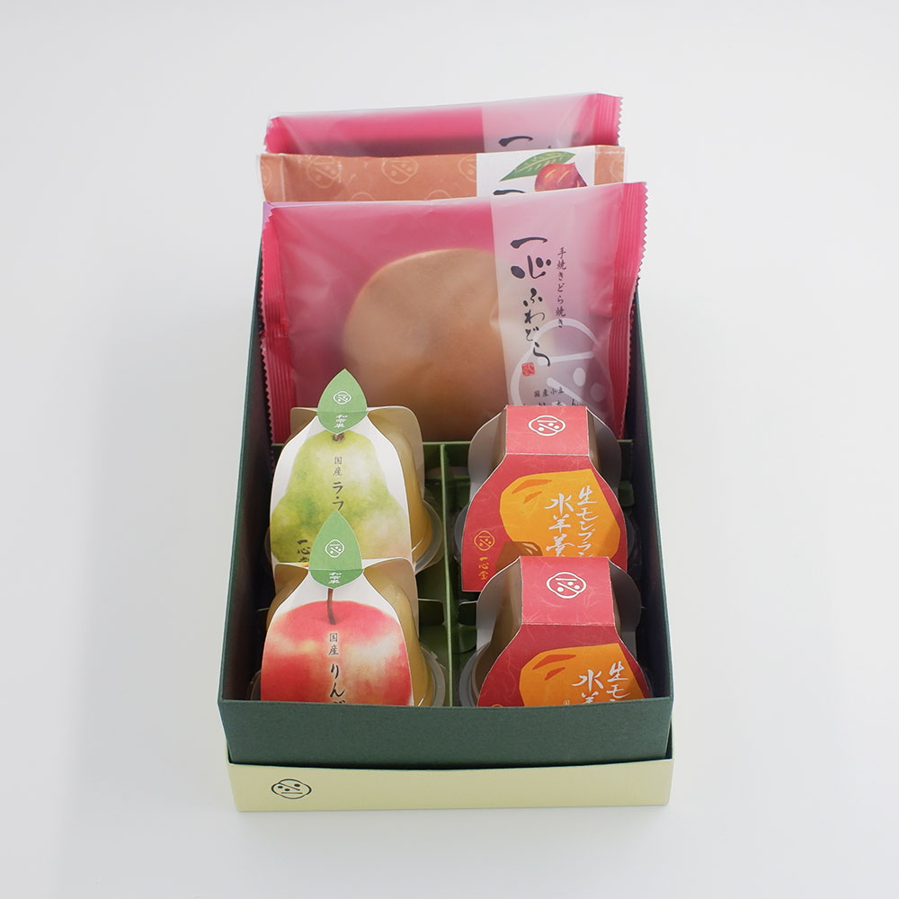 【今季販売終了】和雫果(国産ゼリー)＆生モンブラン水羊羹(水ようかん)＆ふわどら 7個入詰め合わせ