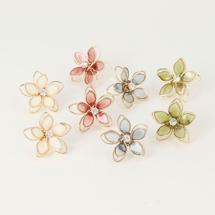 ノンホール クラシカルカラー フラワー【4color】 | イヤリング,ノン