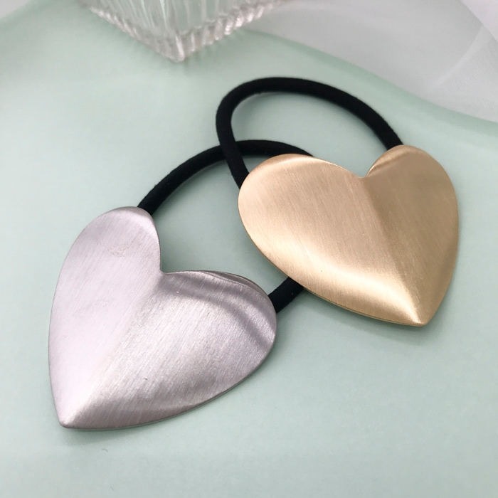 ヘアゴム ハート フォールド メタル | ヘアアクセサリー,ヘアゴム