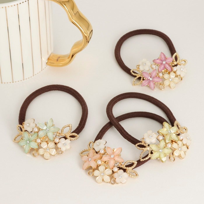 ヘアゴム フラワーブーケ【4color】 | ヘアアクセサリー,ヘアゴム