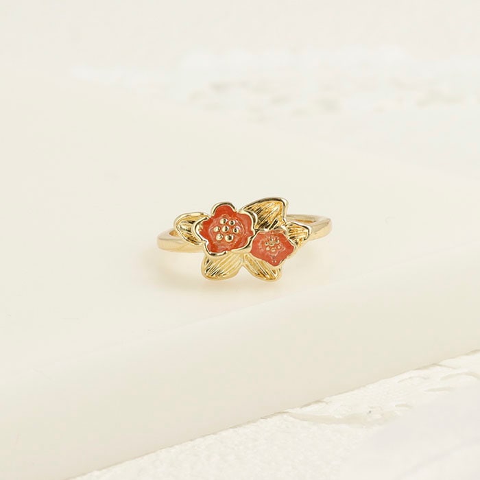 残りわずか】リング 9号 カラーフラワー ダブル【3color】 | リング