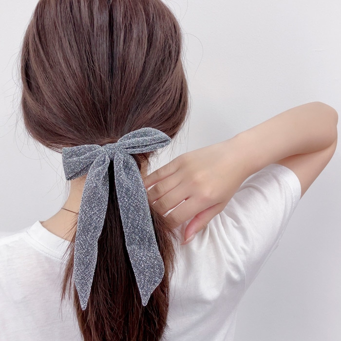 ヘアゴム リボン ラメ シアー | ヘアアクセサリー,ヘアゴム,リボン