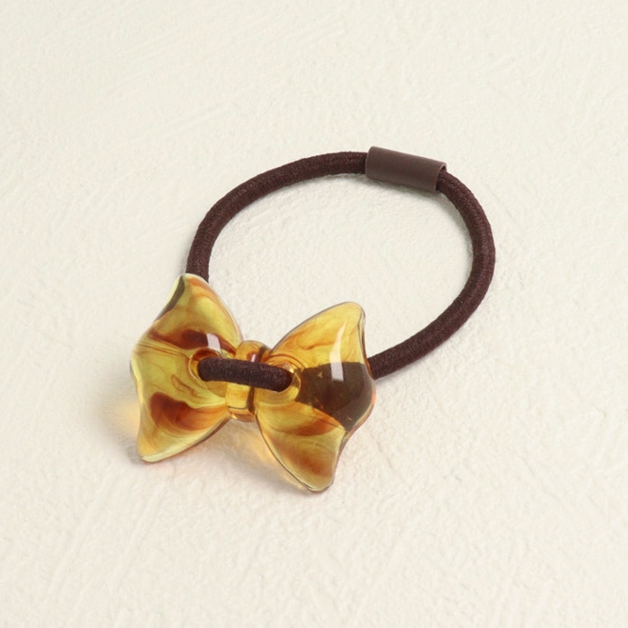 残りわずか】ヘアゴム リボン べっ甲風 アクリル【3color】 | ヘア
