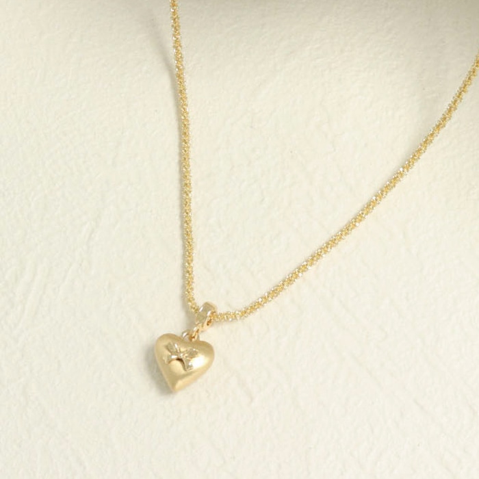 ネックレス ハート リボン メタル マット | ネックレス,ハート