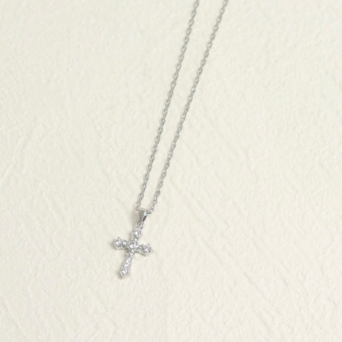ネックレス クロス 十字架 ストーン キュービック【3color