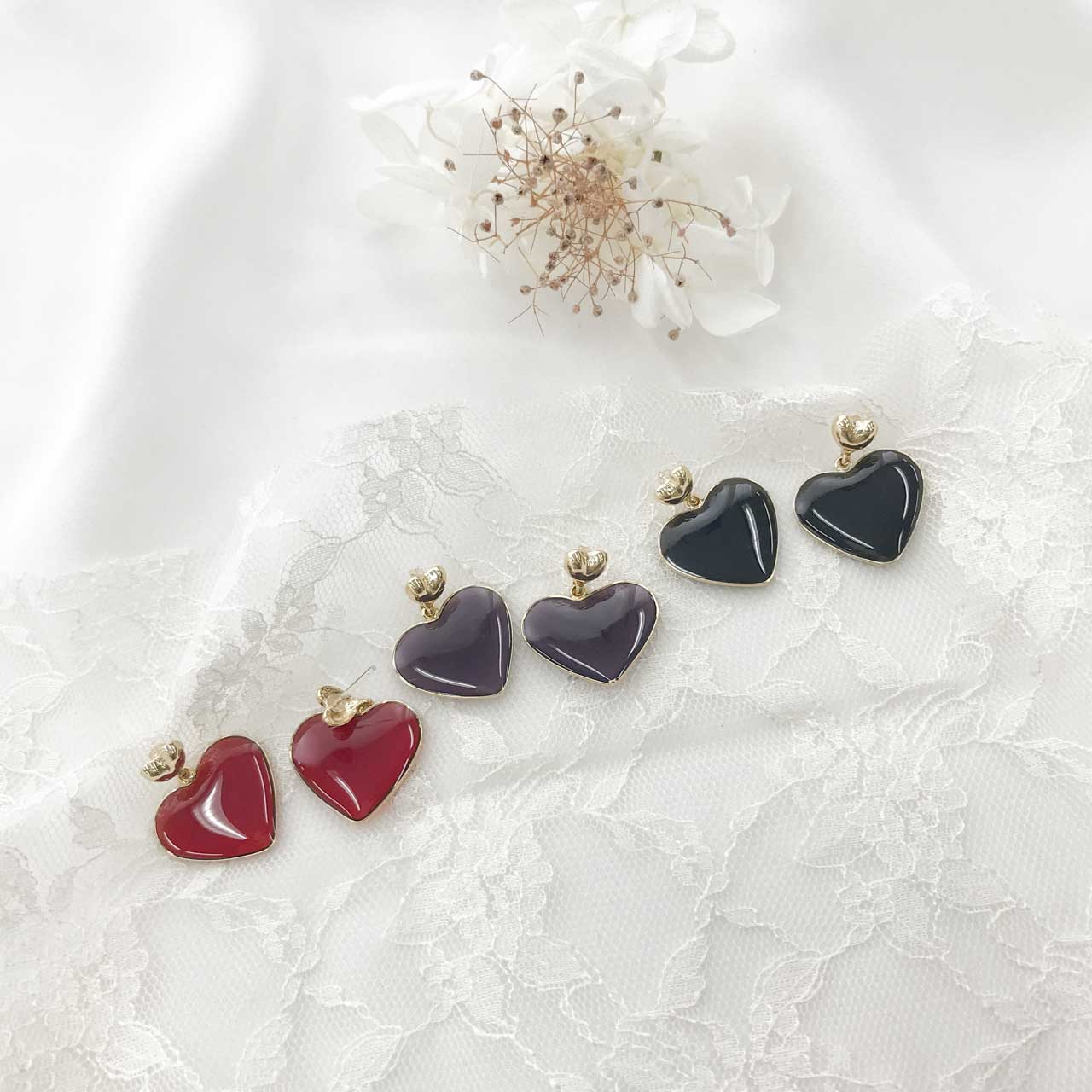 271☆ ハンドメイド ピアス 樹脂 ハート 小粒 6色 セット 推しカラー 271☆ ハンドメイド ピアス 樹脂 ハート 小粒 6色 セット 推しカラー