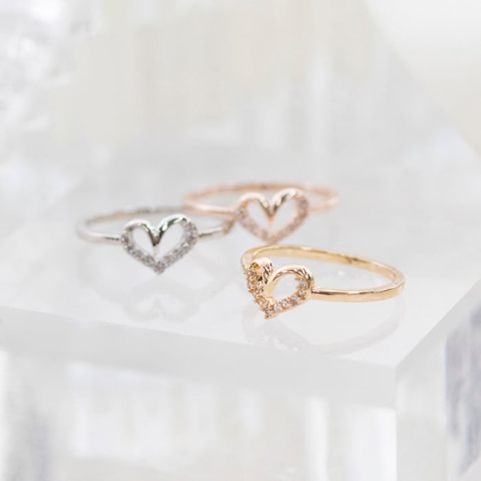 リング 5号 ハート ピンキー キュービック【3color】 | キュービック