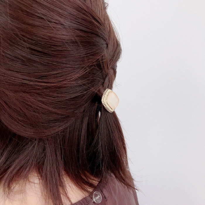 ヘアカフ スクエア ゴールドフレーム アクリル | ヘアアクセサリー