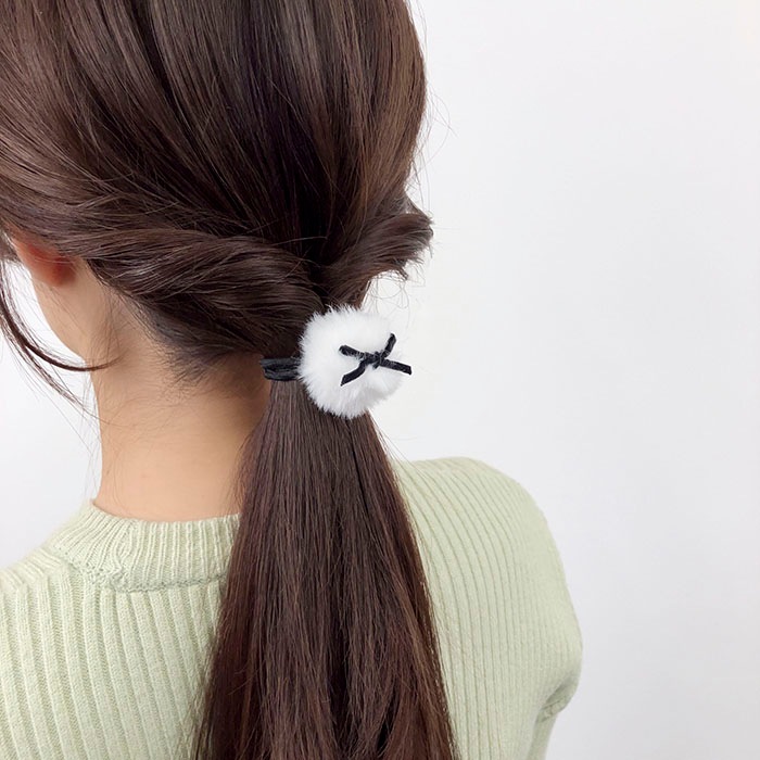 ヘアゴム　No.228 残りわずか】ヘアゴム フェイクファー リボン | ヘアアクセサリー