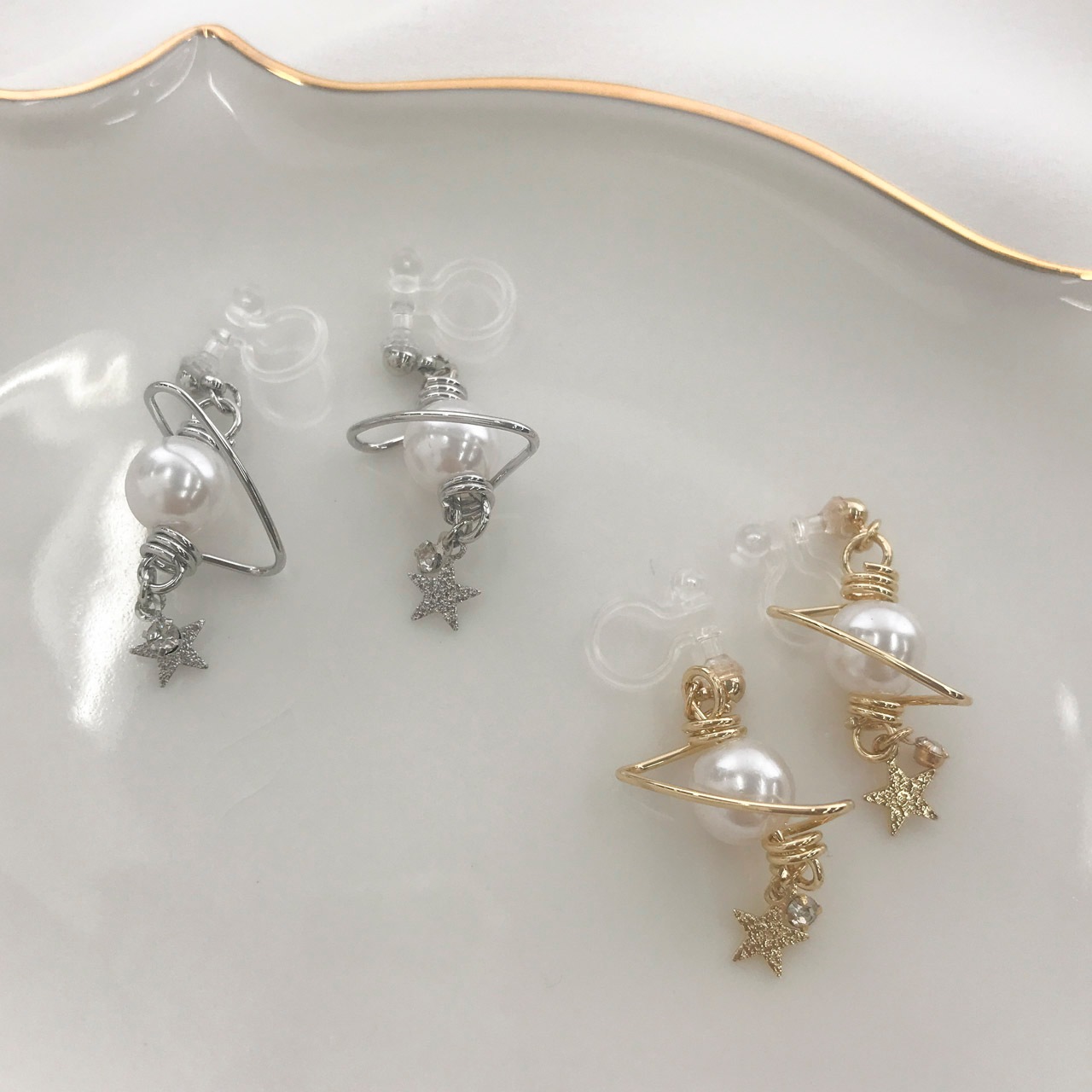 ノンホール ファッショナブルプラネット | イヤリング,ノンホール