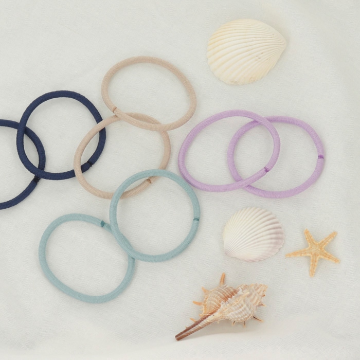 残りわずか】ヘアゴム 8本セット 無地 太ゴム ニュアンスカラー | ヘア