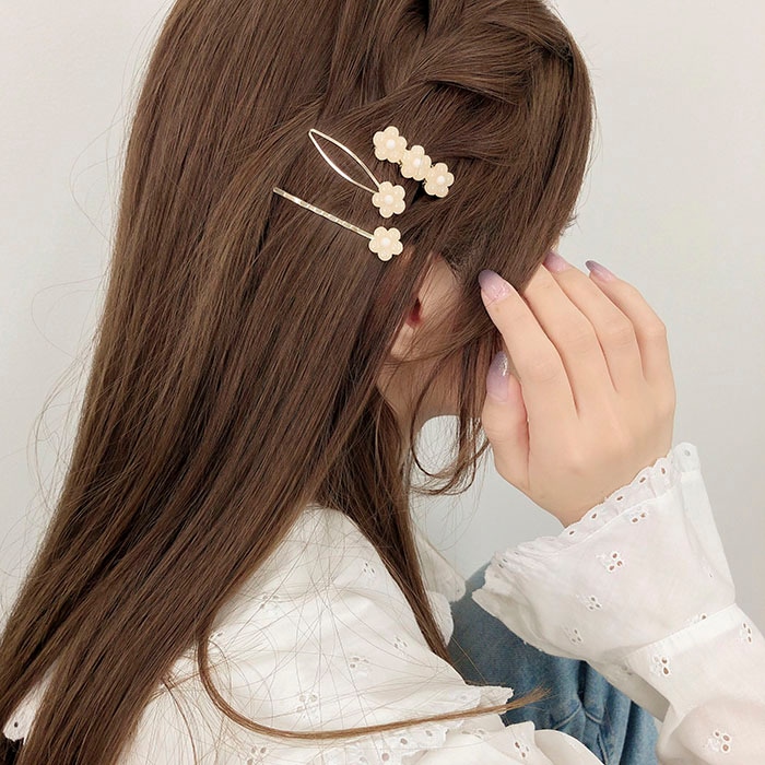 レジンヘアゴム クリップ　ブラック　オーロラフラワー　モノトーン レジンヘアゴム クリップブラックオーロラフラワーモノトーン