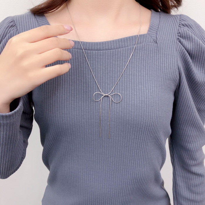 ネックレス スネークチェーン ロングリボン | ネックレス,ロング