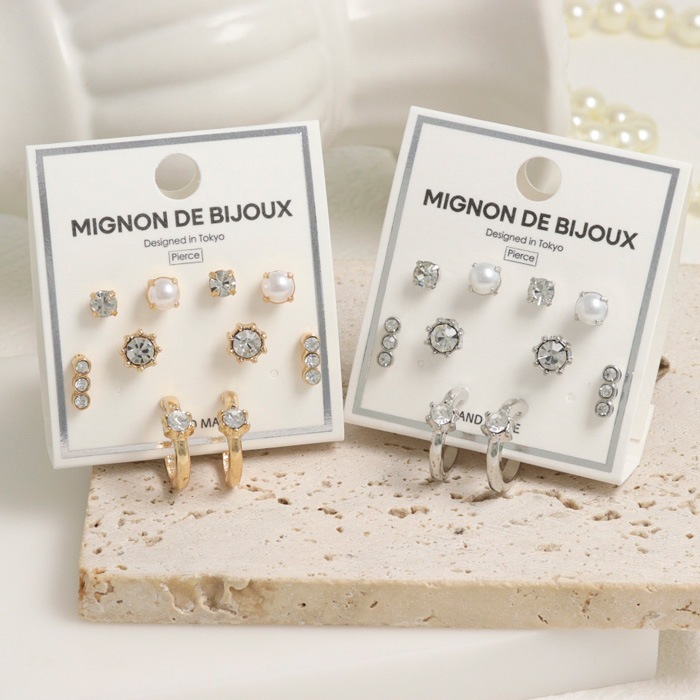 セットピアス 10個 5ペア ストーンフープ パール | ピアス,セット