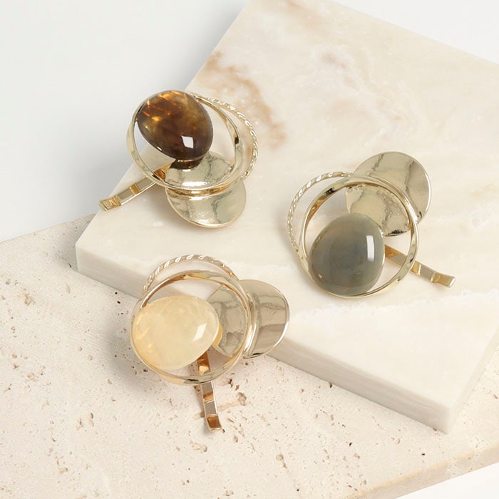 ヘアカフ マーブルカラー メタルサークル【3color】 | ヘア