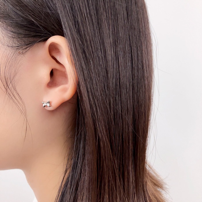 残りわずか】樹脂ピアスセット 6個 3ペア ハート ビジュー リボン