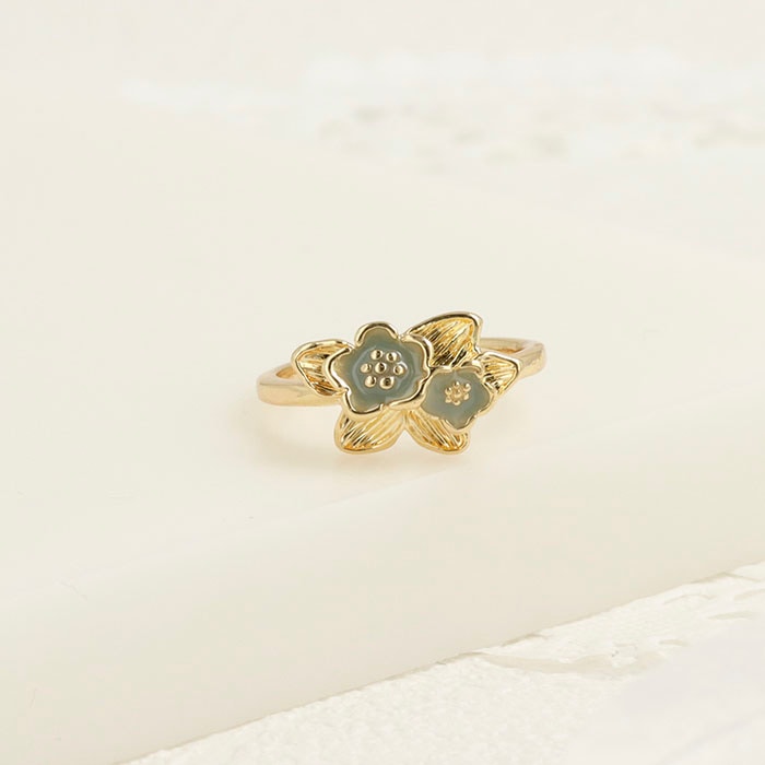 残りわずか】リング 9号 カラーフラワー ダブル【3color】 | リング